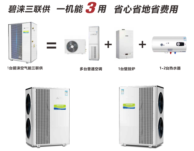 别墅舒适系统“全家桶”：碧涞三联供热泵机组如何实现一机满足制冷、地暖、热水？