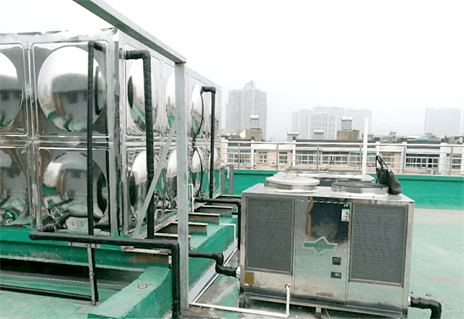 碧涞节能空气源热泵热水机组在安庆九一六学校的应用